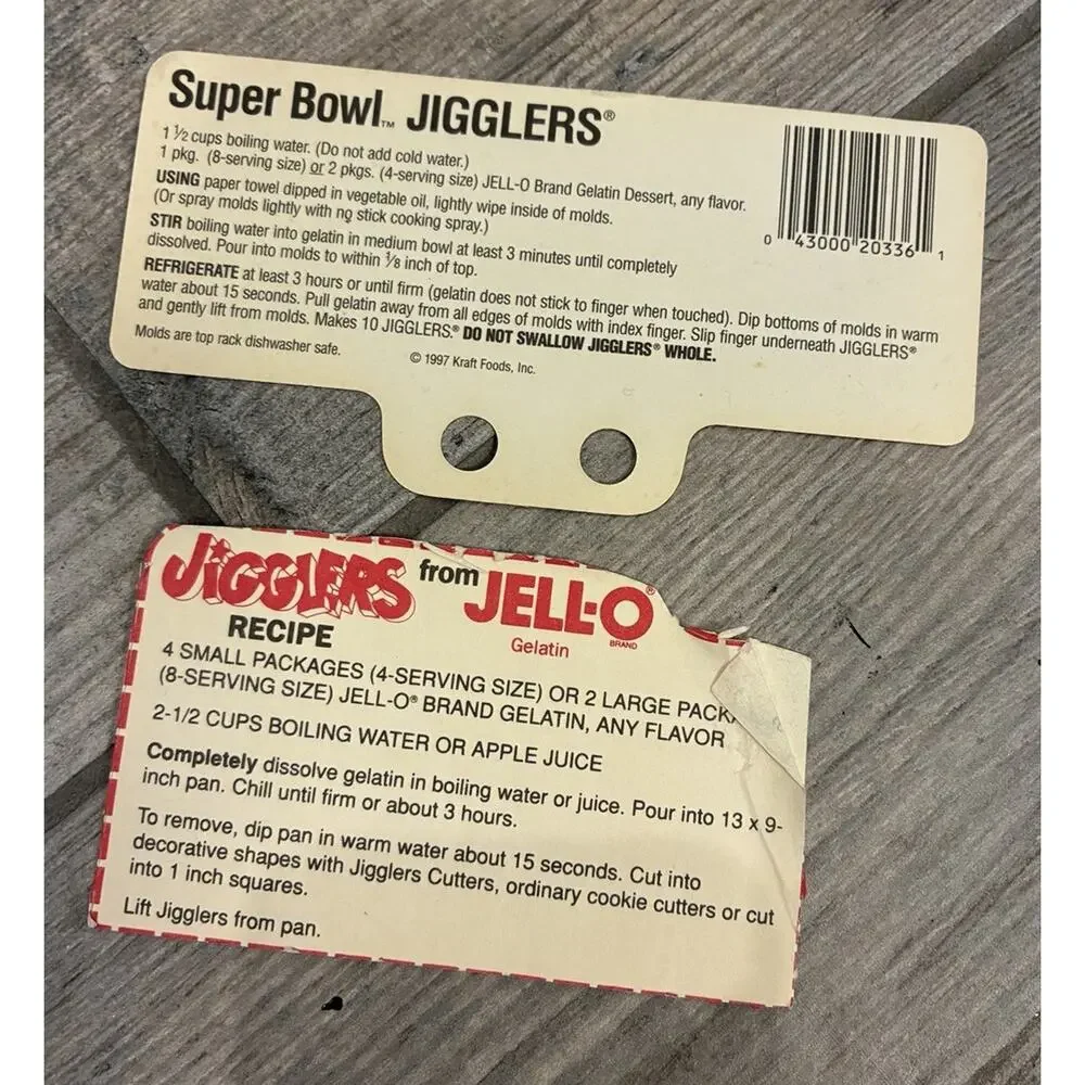 JELL-O Vtg Jello Jigglers Super Bowl Molds Football And Helmets.New 1997 2-Pack